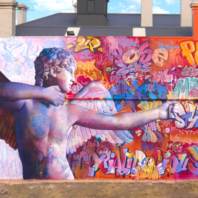 Adelaide Team Building Street Art Walk — colleagues exploring Peel Street with the app