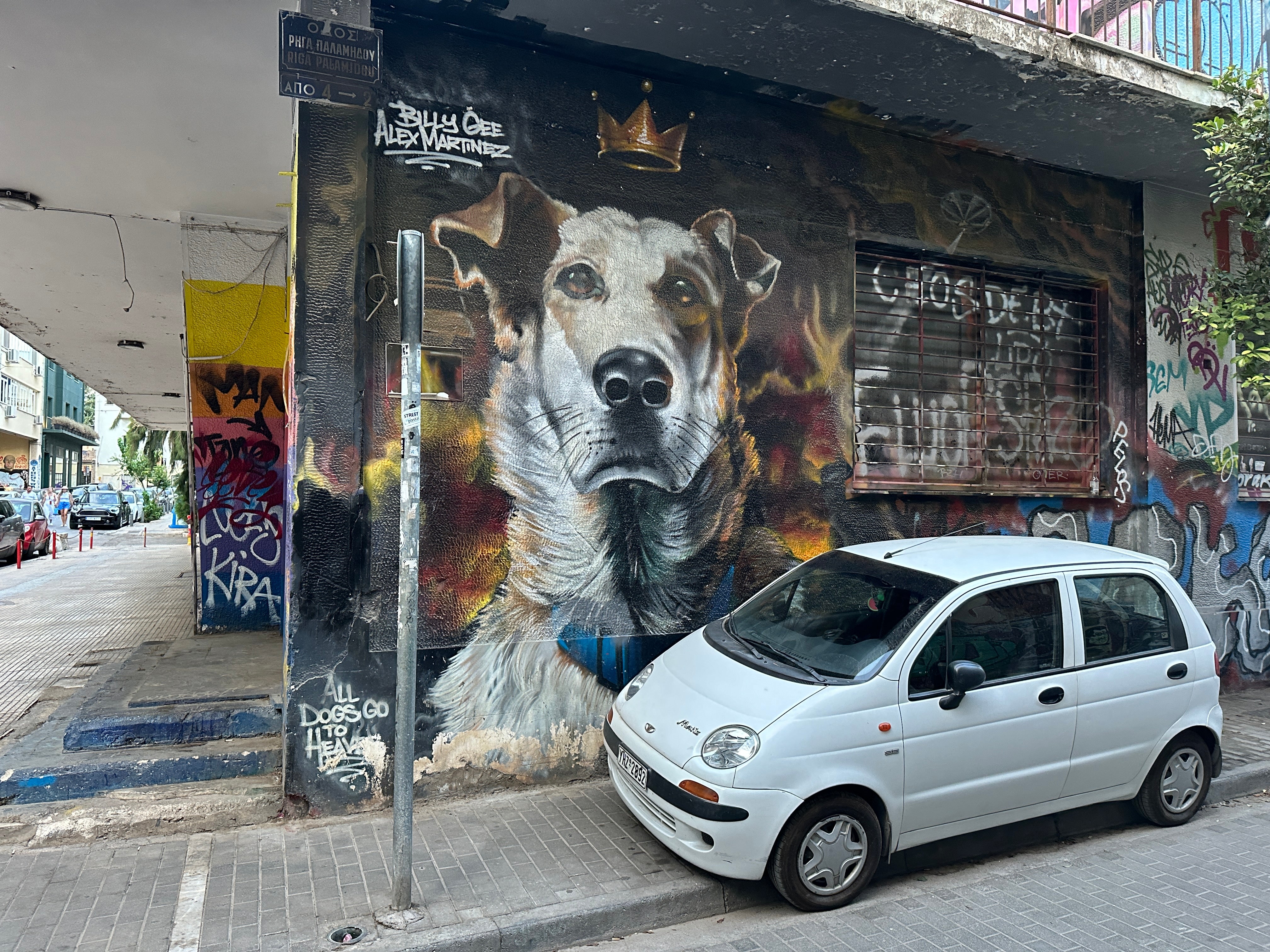 Class Trip Athens Street Art Tour — students answering prompts on their own devices