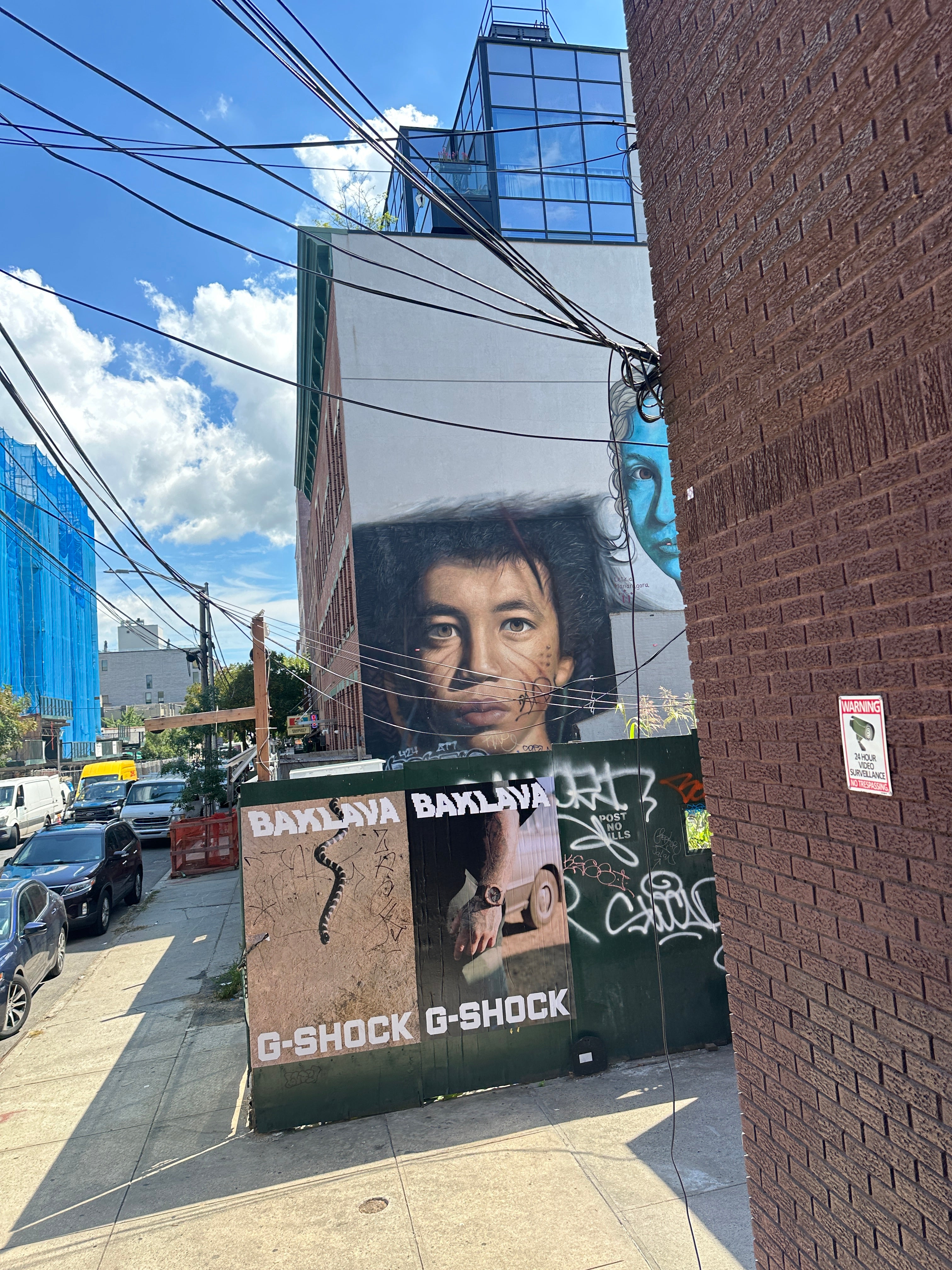 Group checking the live leaderboard on the Street Art Tour New York
