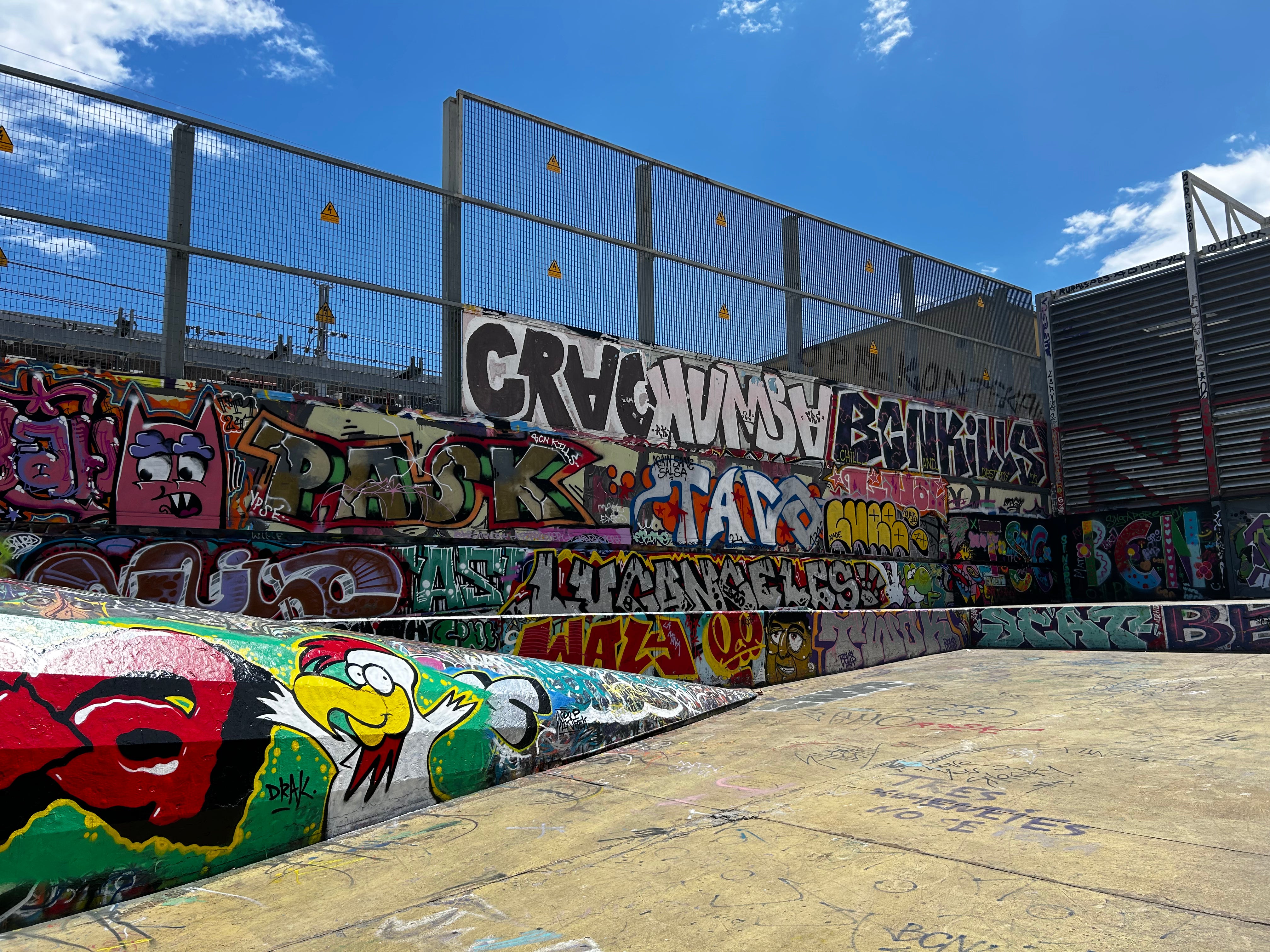 Class Trip Barcelona Street Art Tour — spotting stencil details on Carrer de la Riera Baixa