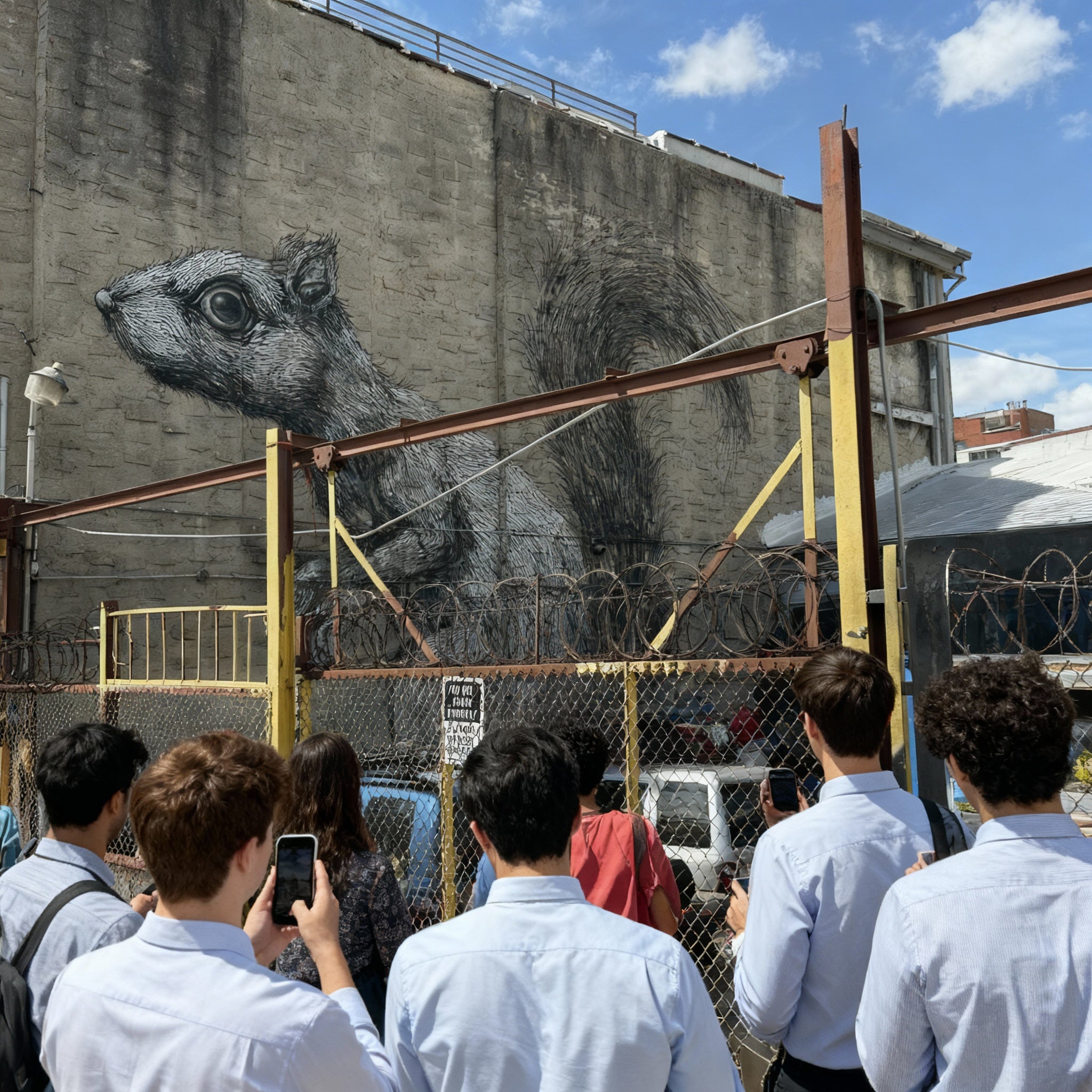 Adelaide Team Building Street Art Walk — group posing in Leigh Street laneways