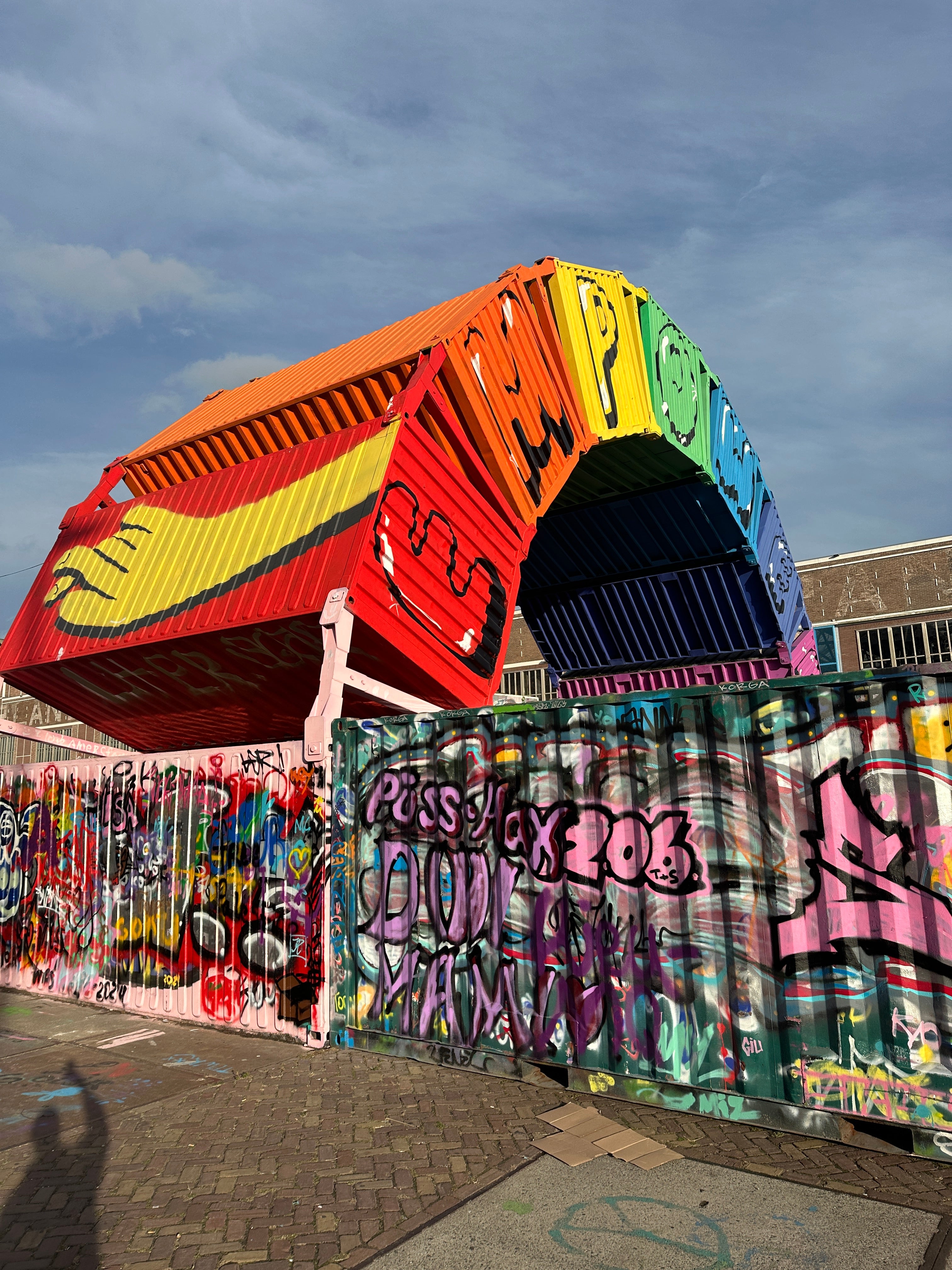 Creative team competing through the Street Art Game app on the Amsterdam Team Building Street Art Walk.