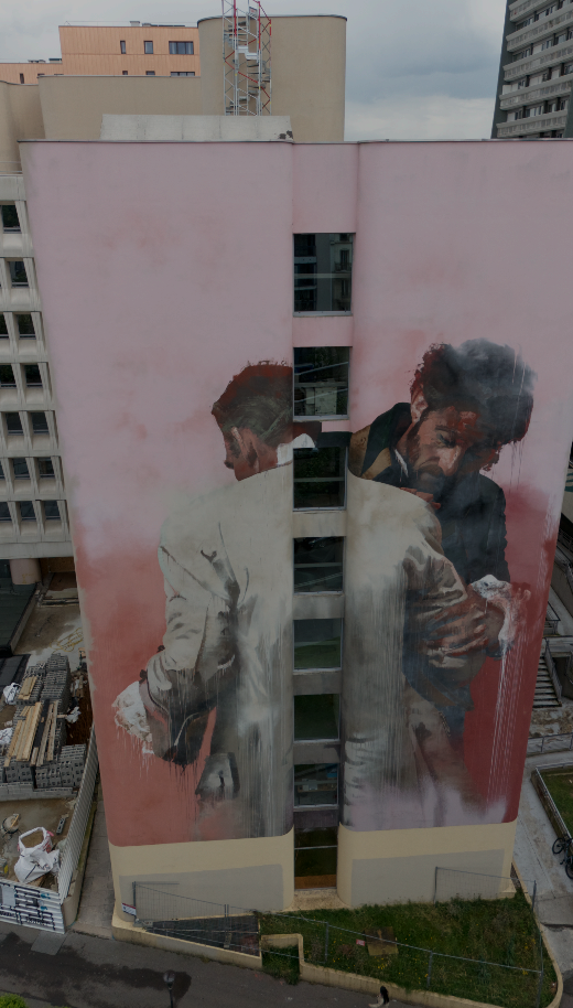 Team Event exploring colorful murals during the Paris Team Building Street Art Walk in the 13th arrondissement