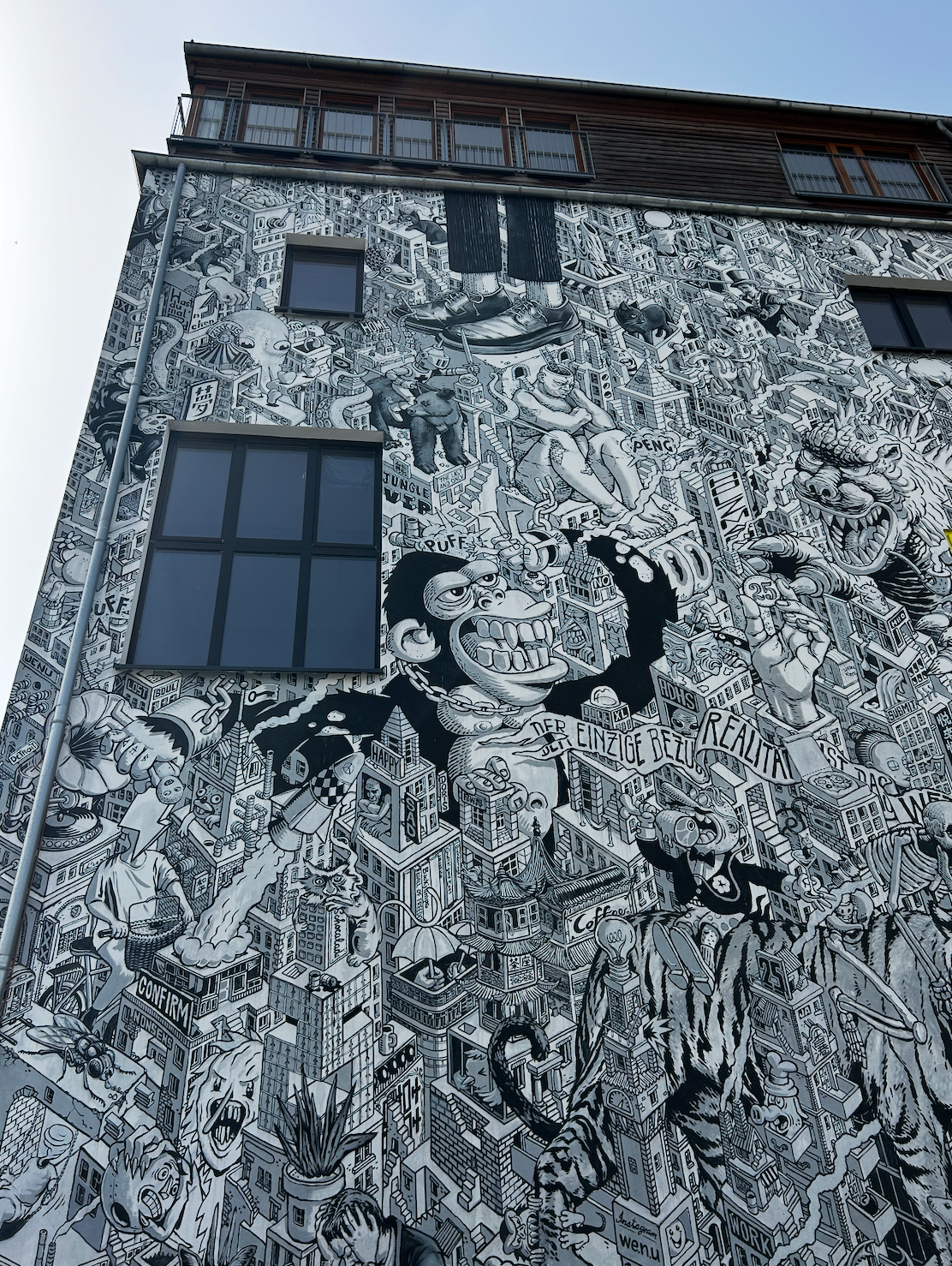 Class Trip Berlin Street Art Tour — students discovering stencil art in Kreuzberg side streets