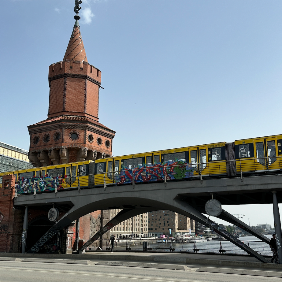 Class Trip Berlin Street Art Tour — group photo on Warschauer Brücke