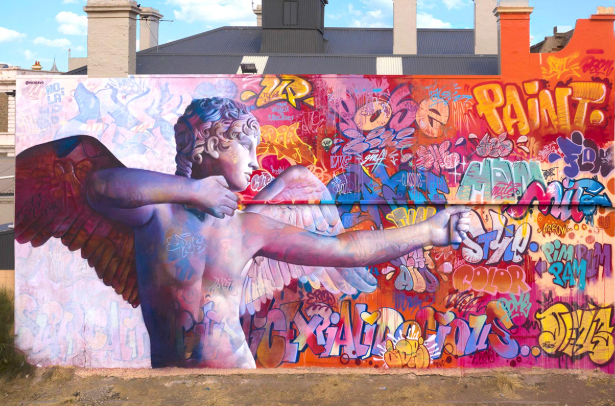 Adelaide Team Building Street Art Walk — colleagues exploring Peel Street with the app