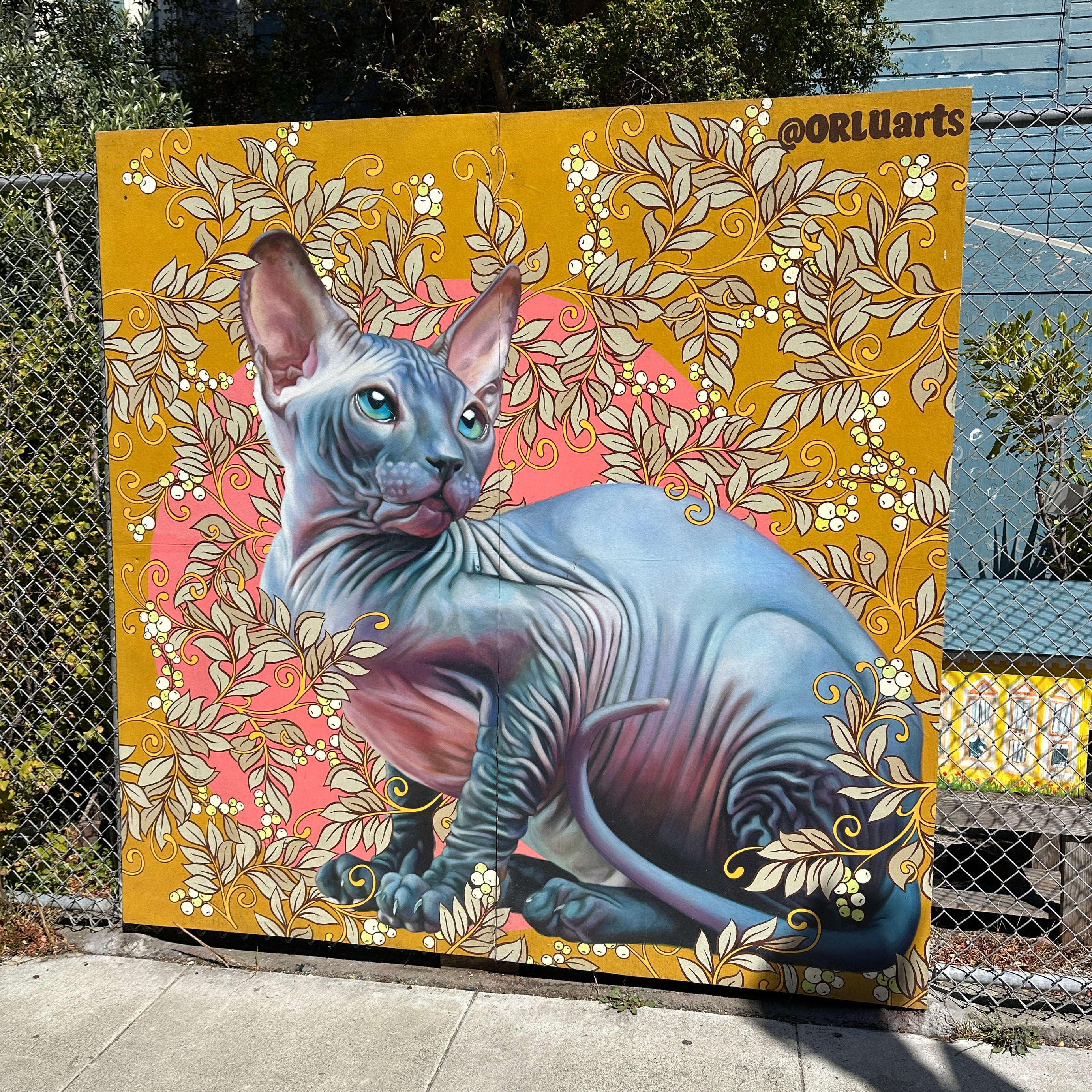 Black-and-white wildlife mural spotted on the Street Art Tour San Francisco