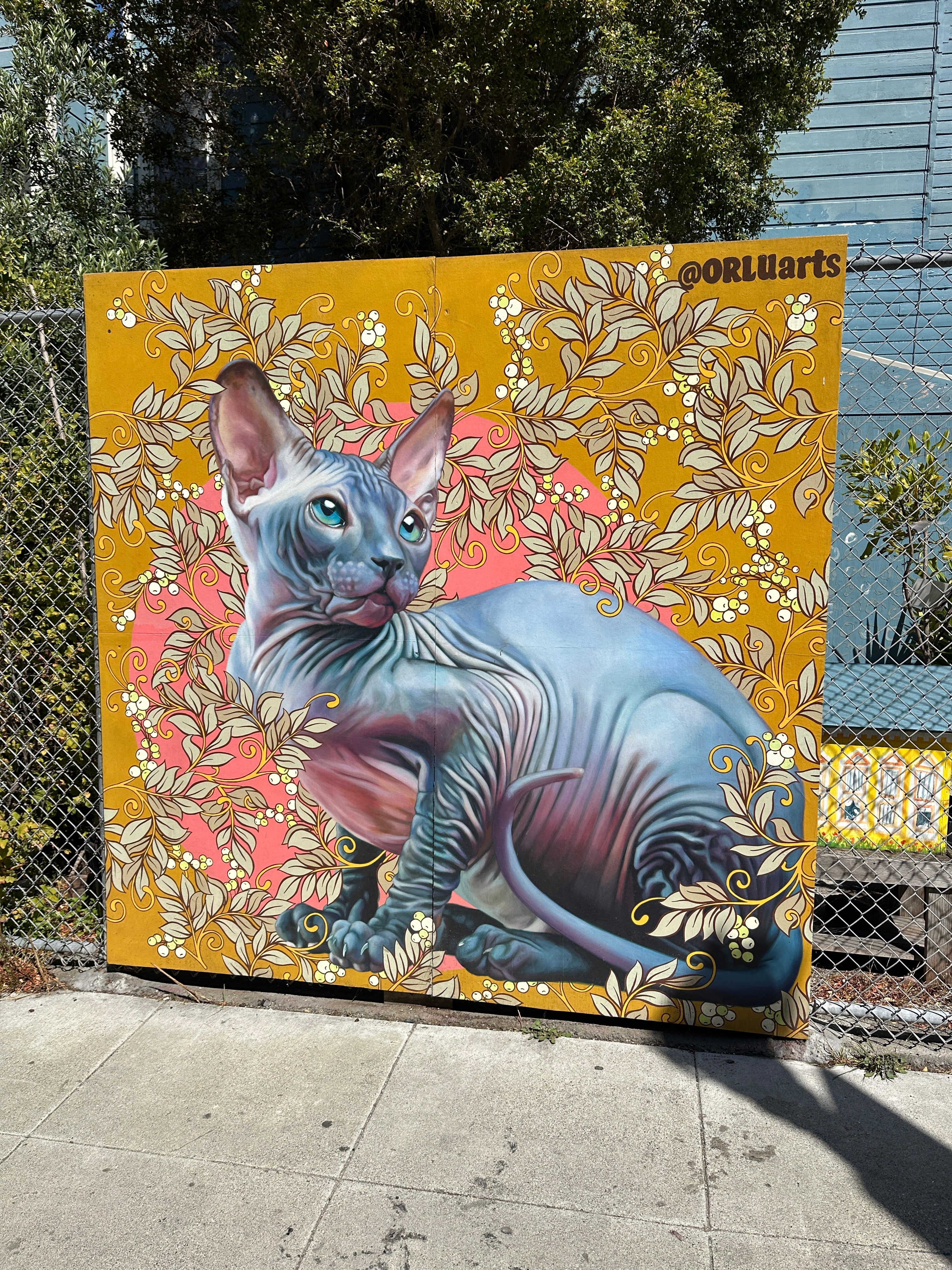 Black-and-white wildlife mural spotted on the Street Art Tour San Francisco