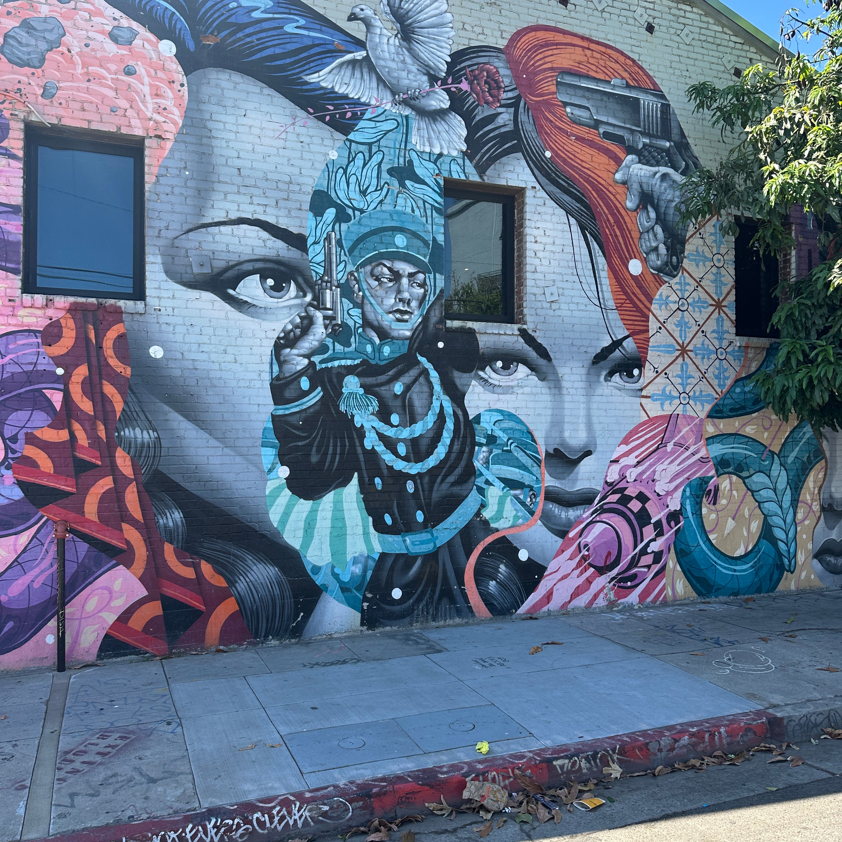 Group checking the live leaderboard on the Street Art Tour Los Angeles city walk