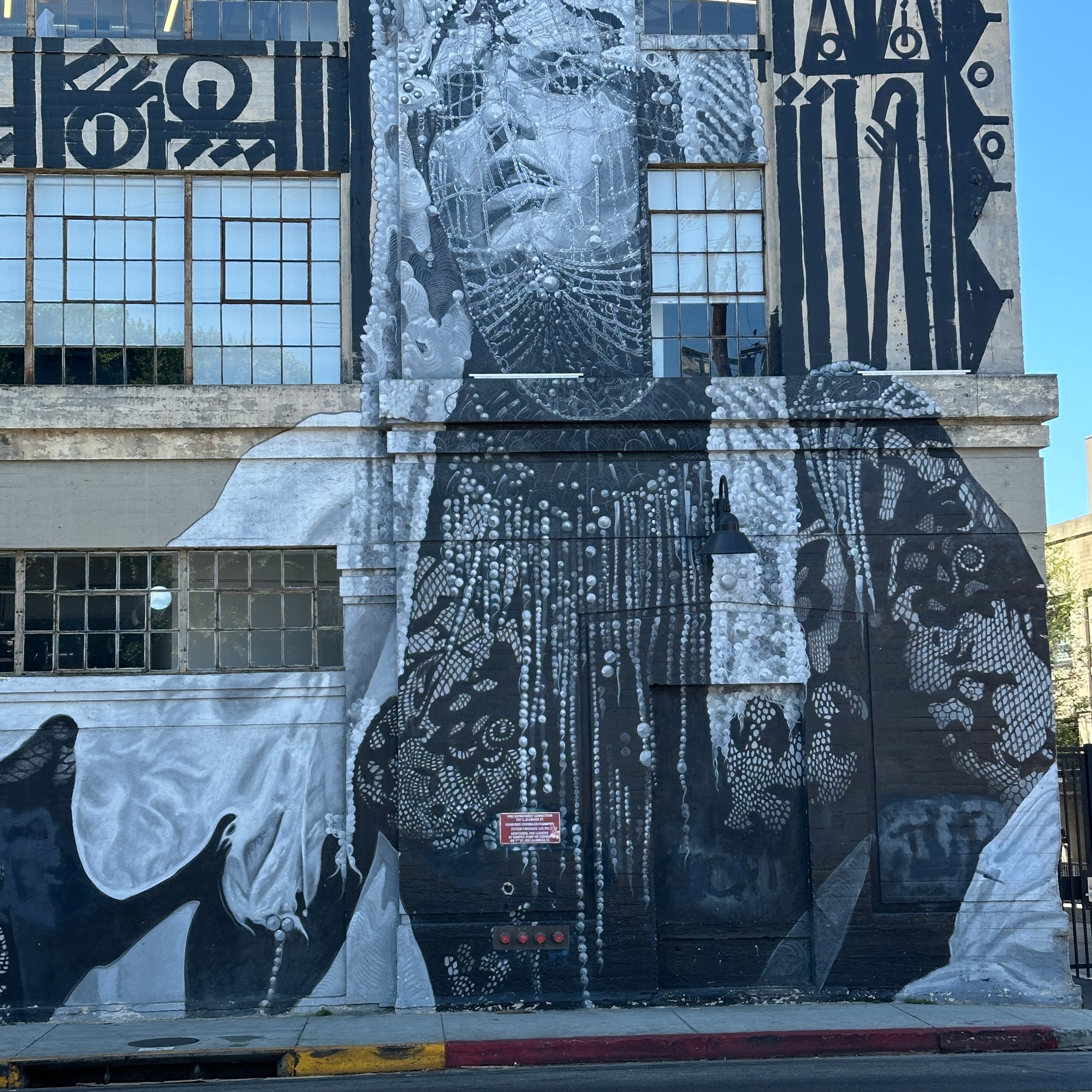 Class Trip Los Angeles Street Art Tour — group photo along Mateo Street murals