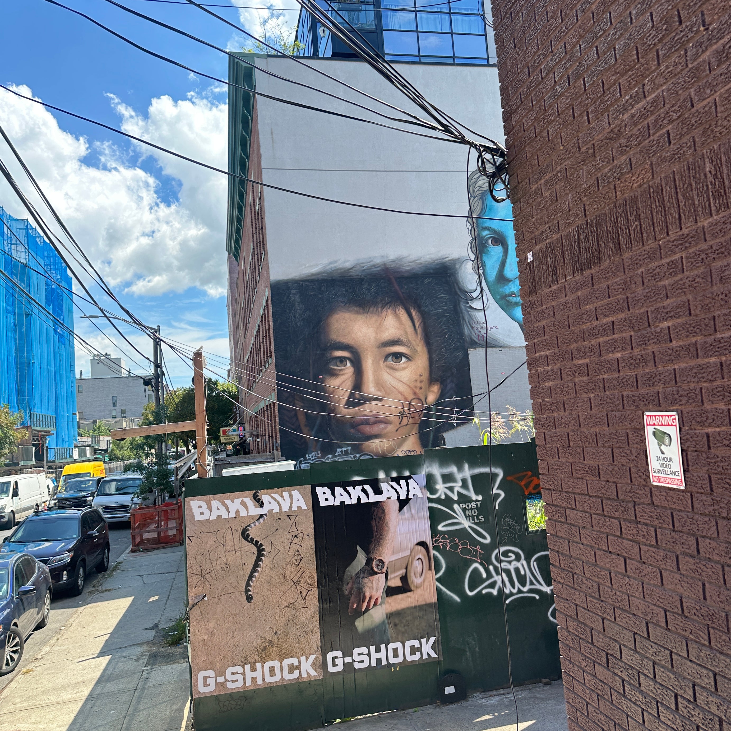 Group checking the live leaderboard on the Street Art Tour New York